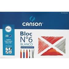 HOJA CANSON Nº6 BLANCA (block x 8 hojas)